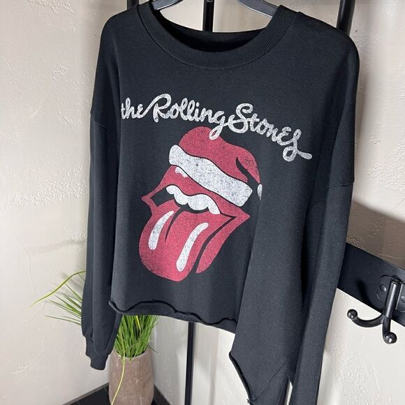 The Rolling Stones santa hat cropped sweatshirt black size XXL - Picture 6 of 12